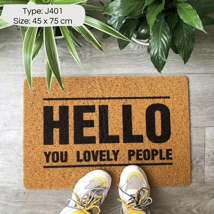 KOKOMI Hello Keset Premium PVC Besar 45x75cm Keset Pintu Depan Rumah Aesthetic Keset Mie Bihun PVC P