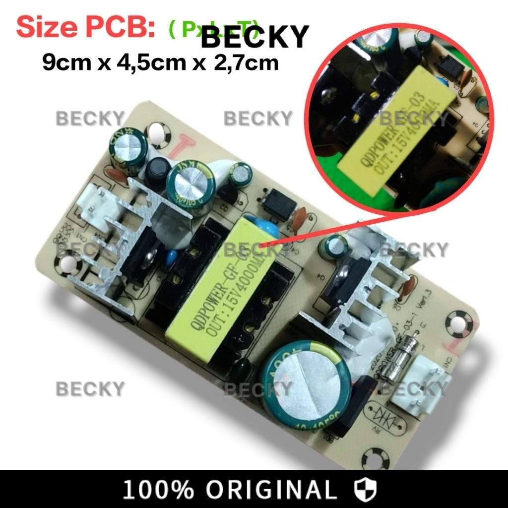 BECKY power suplai supply speaker aktif portable 15v 4000mA Tanaka DAT advance NOISE GMC ASATRON HT-