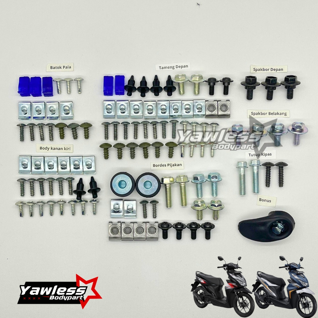 Baut body beat deluxe / baut body honda beat lengkap