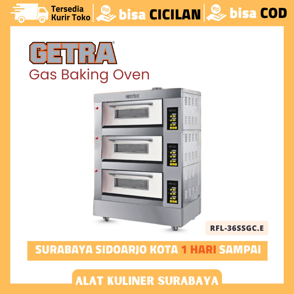 Oven Gas Baking Getra Rfl-36ssgc.e Oven Gas 3 Deck 6 Tray