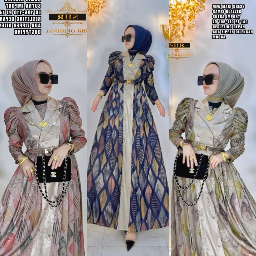 ERVINA.ID READY NEWWW REALPICT ORI SHR GAMIS BLAZER SUTRA PREMIUM HIGH QUALITY