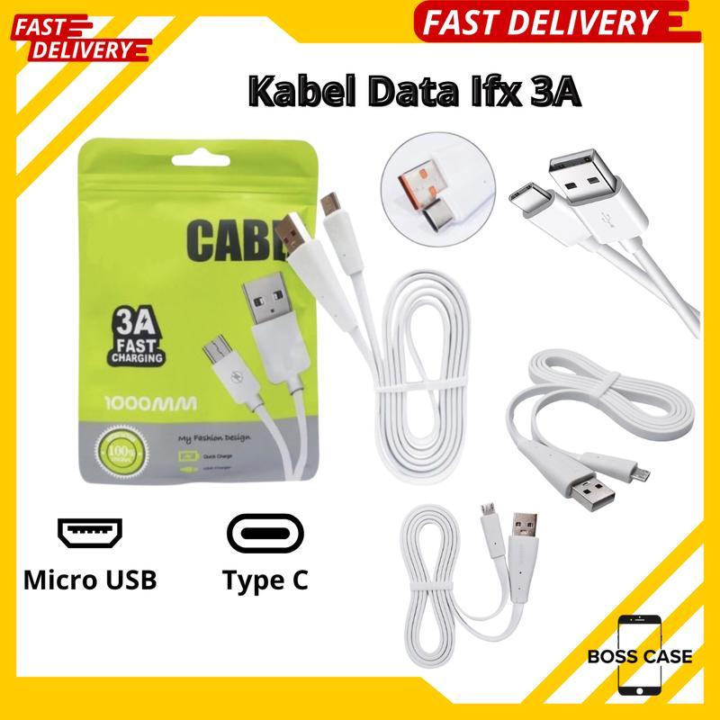 KABEL DATA 1INFINI 3A SUPPORT FAST CHARGER  KABEL PANJANG 1 METER PACKING PLASTIK KLIP IMPORT Radeya