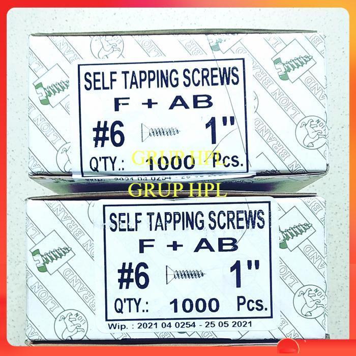 SEKRUP TAPPING KEPALA RATA 6X1=2,5CM /SEKRUP FH 6X1 MOONLION