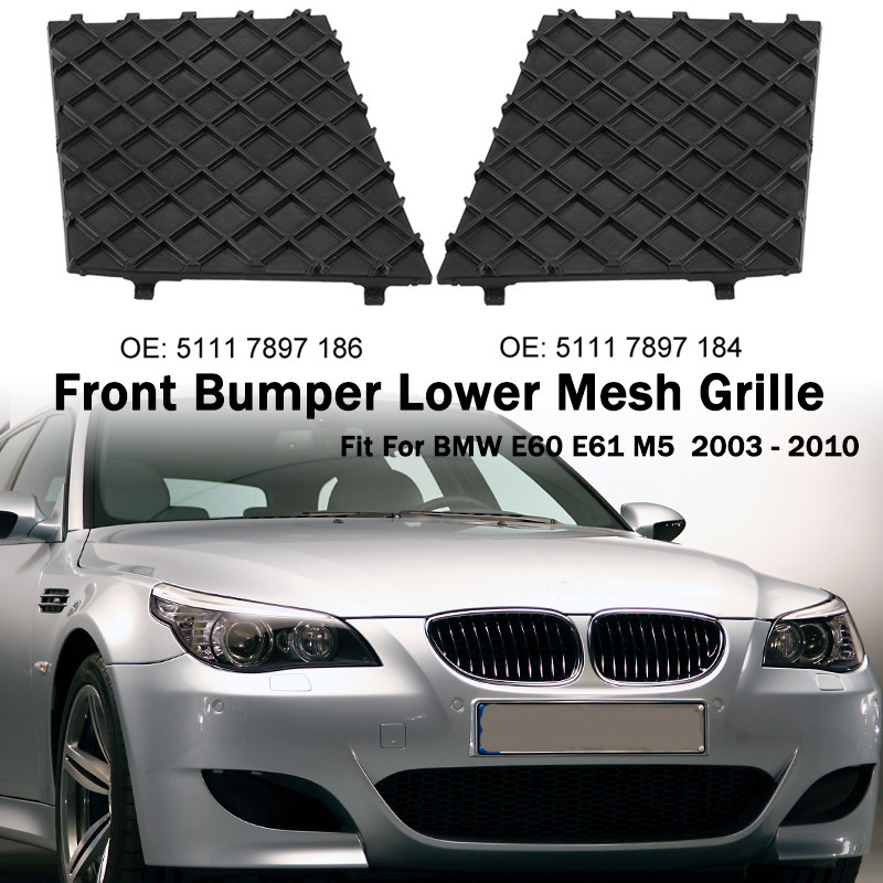 Front Bumper Lower Mesh Grille Air Intake Raator Cover Net Fit For BMW E60 E61 M5 Body Kit 2003 - 20