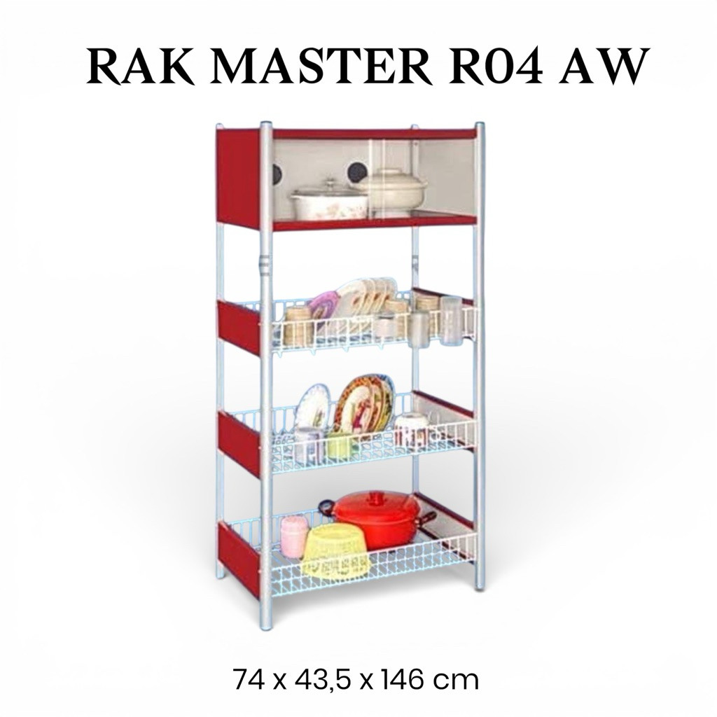 RAK MASTER R04 AW - RAK PIRING DISPLAY SUSUN 4 JUMBO KOKOH / RAK SUSUN PIRING / RACK SNACK / / RAK D