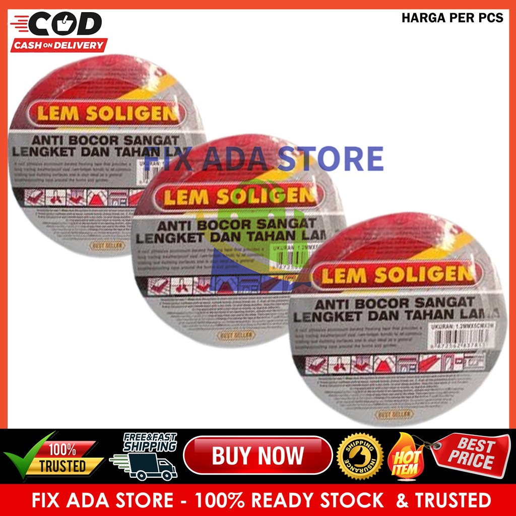 Lem Soligen Lakban Anti Bocor Tambal Perekat Aluminium Foil Genteng Seng Atap Talang Toren Torrent D