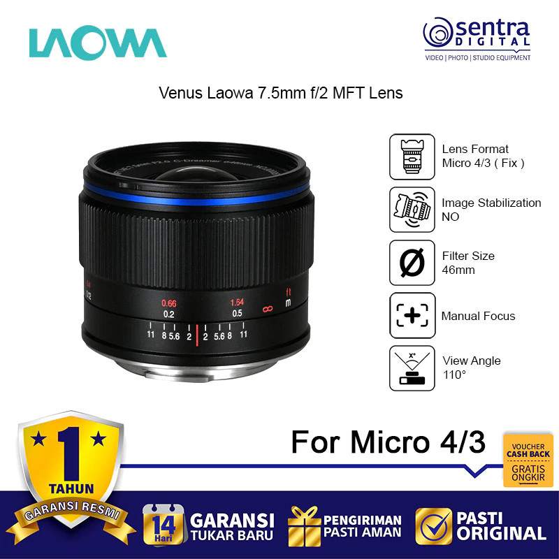 Venus Optics Laowa 7.5mm f2 Lens for Micro Four Thirds
