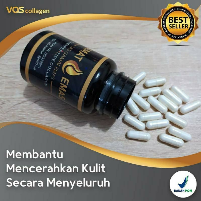GAMAT EMAS PEMUTIH GAMAT EMAS VAS COLLAGEN ASLI ORIGINAL KSPSUL HERBAL BPOM 100% ORI