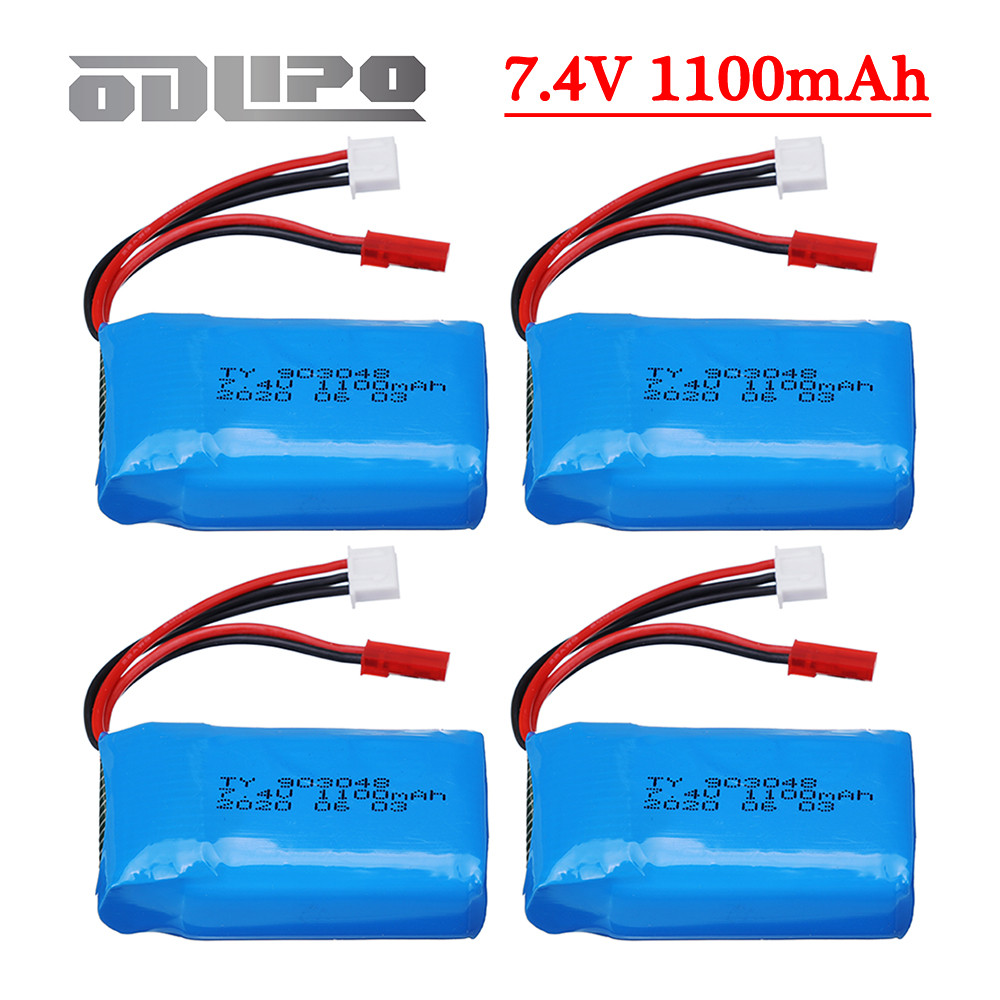 7.4V 1100mAh LiPo Battery JST Plug for WLtoys A949 A959 A969 A979 V912 V913 V353 k929 V262 L959 T23 