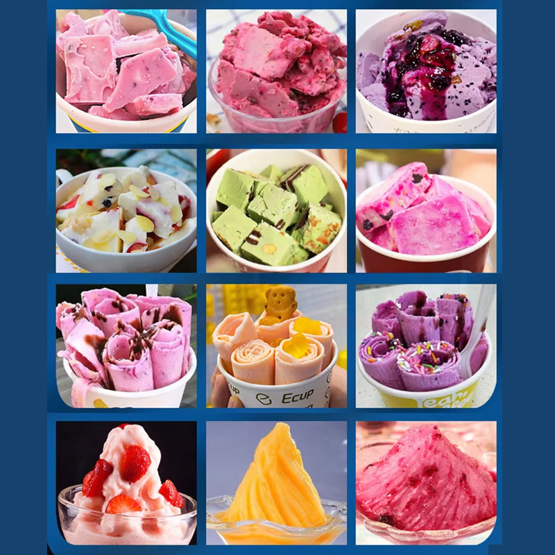 New Small Commercial Ice Cream Machine Ice Cream Maker Roll Maker Machine Fried Yogurt Machine