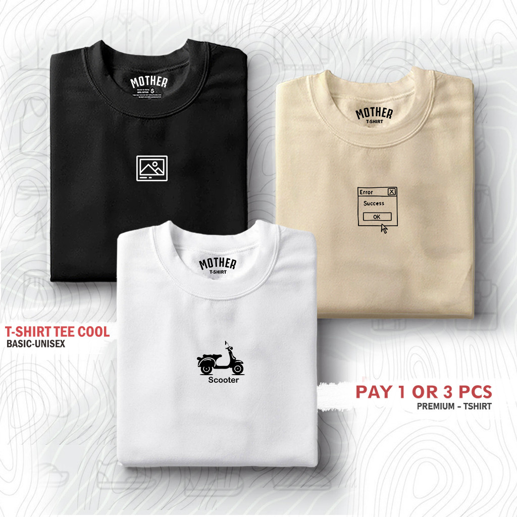 Cod baju pria BUY 1 GET 3 PCS (PROMO COD) Kaos Paket Usaha | Scooter | Photo | Pria Distro T-Shirt D