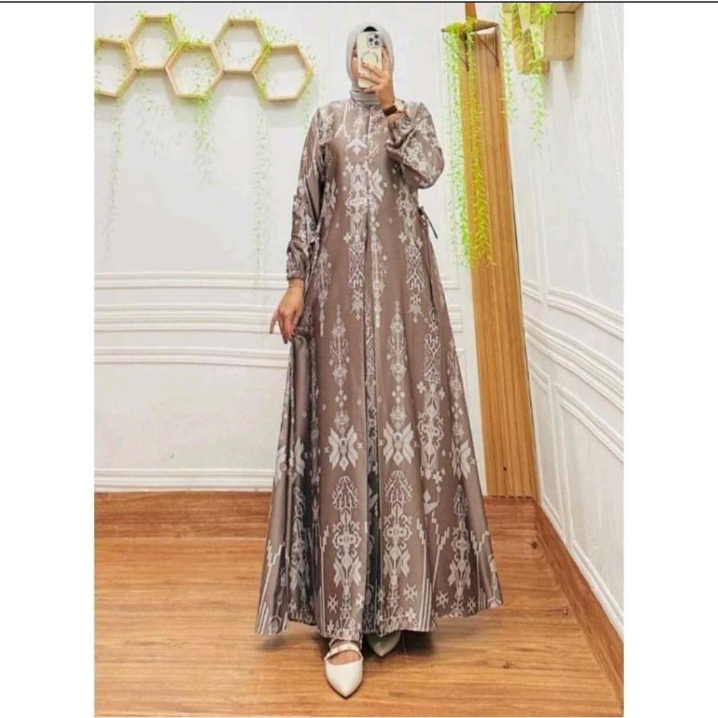 Gamis Terbaru 2024 // Gamis Silk Motif // Gamis Lebaran Mewah