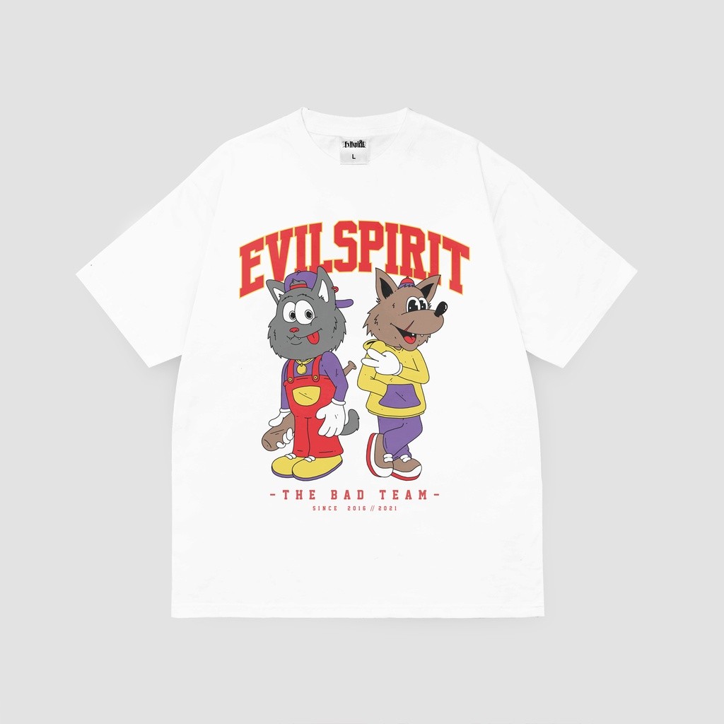 Kaos Casual EVILSPIRIT KAOS -  BADTEAM WHITE UNISEX