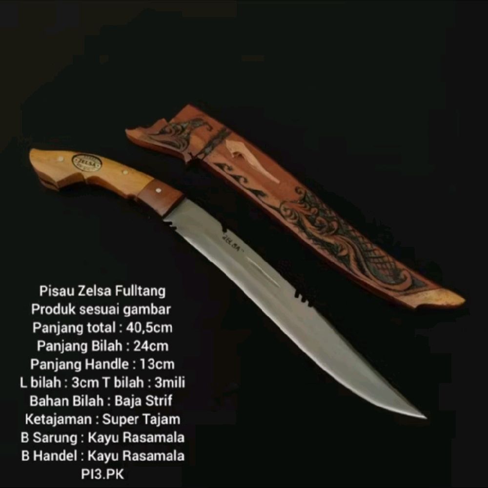 PISAU DAPUR/PISAU SEMBELIH ukir macan baja strip steel
