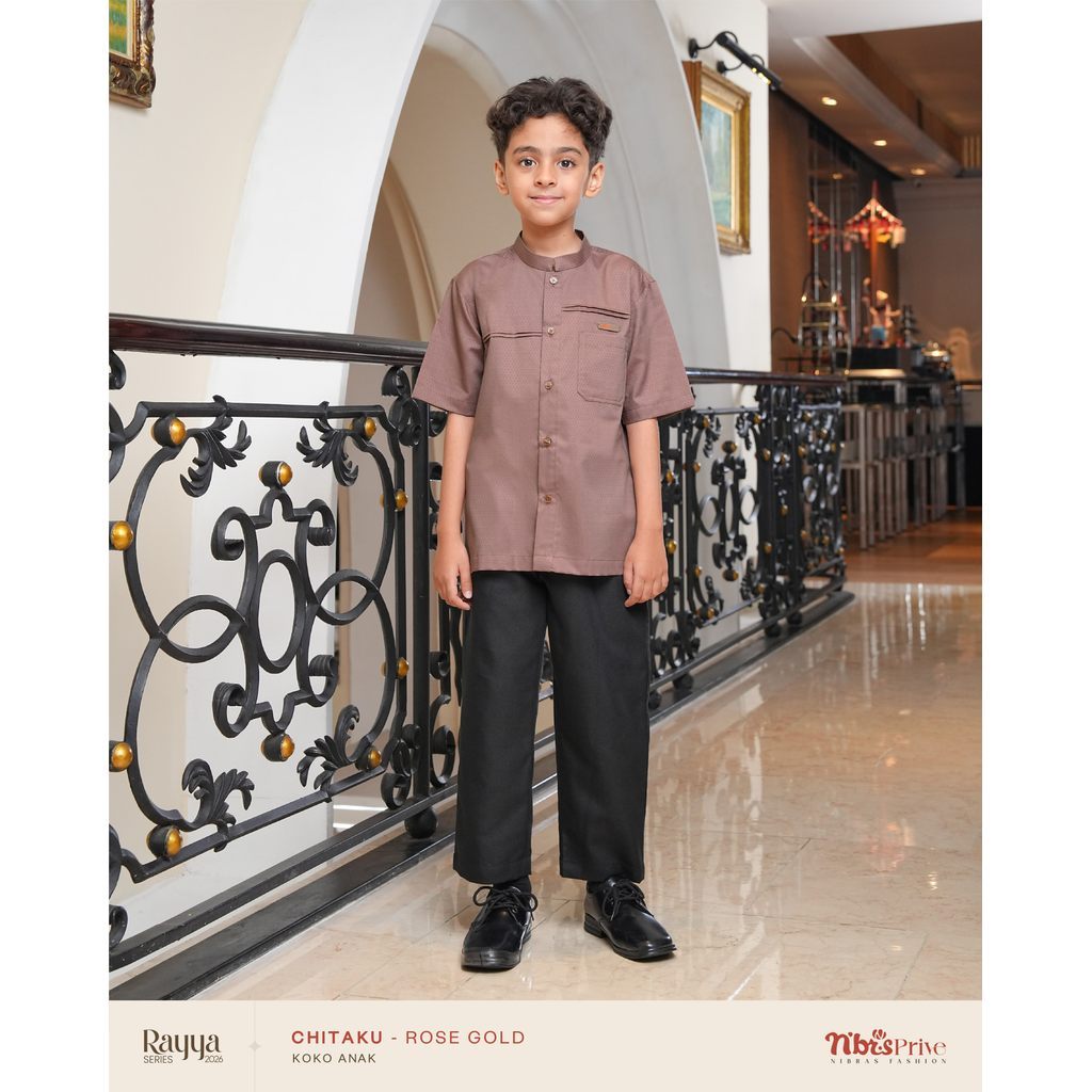 Sarimbit CHITAKU Rose Gold Koko Anak Keluarga Gamis Setelan Dewasa Dress Rayya Series NBRS