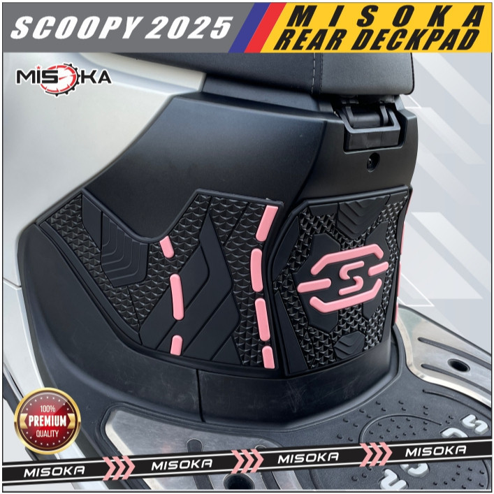 Misoka Rear Deckpad Cover Scoopy 2025 Rubber Karet Aksesoris Motor Honda fsa FJL.variasi