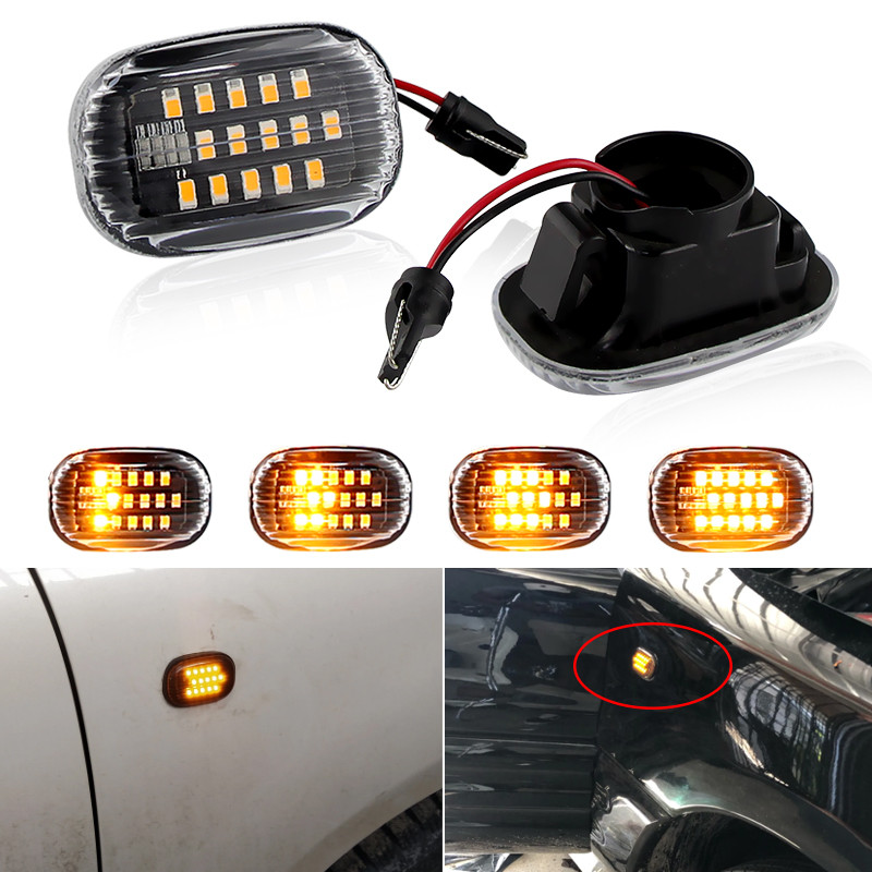 2pcs Dynamic Led Side Marker Flowing Turn Signal Light Panel Lamp for Toyota Corolla E10/E11/E12 Yar