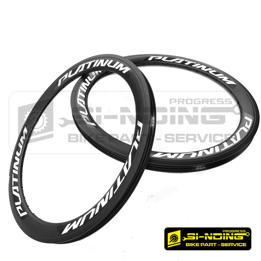 Velg Sepeda 20 Inch Platinum 4cm Lubang 36 Hole 36H Double Wall Hitam Rim Rims BMX Sepeda Lipat Mini