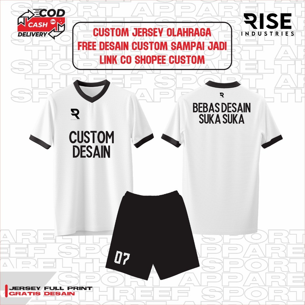 JerJersey Custom Bebas Desain Jersey Futsal Jersey Bola Jersey Voly Jersey Kelas Jersey Team Jersey 
