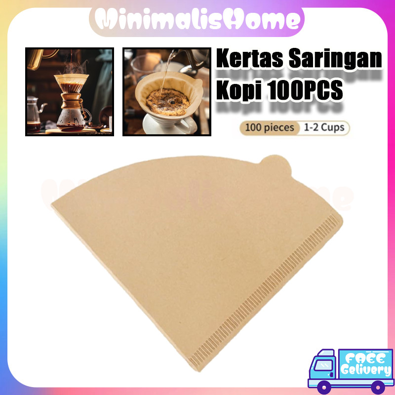 100PCS Kertas Saringan Kopi V60/Kertas Filter Saringan Kopi/Saringan Teh Alat Kopi