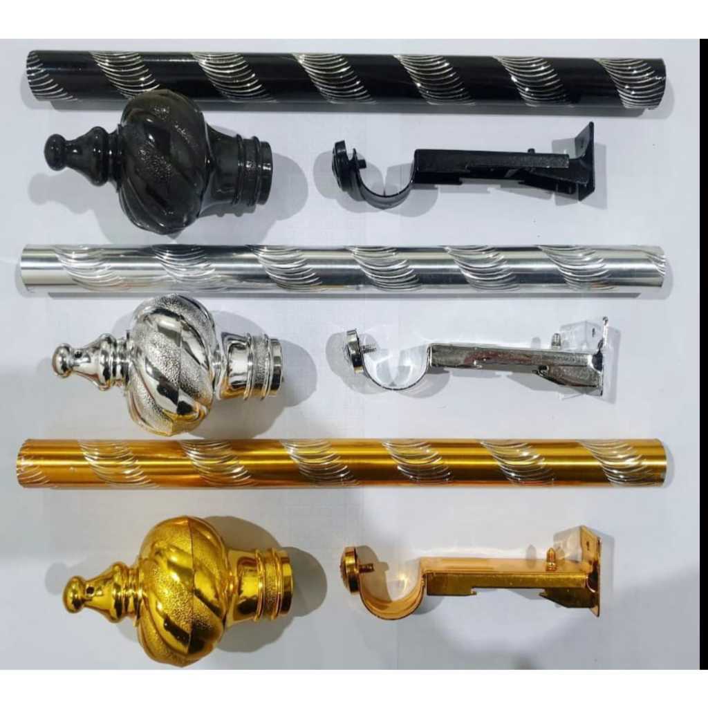 TERBARU 1 SET BATANG KONG GORDEN ALUMUNIUM TEBAL TIANG BATANG MEWAH GORDENG HORDENG TIRAI GORDYN JEN