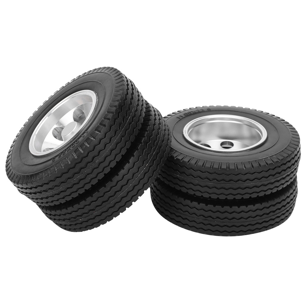 2Pcs RC Trailer Rear Wheels Tire for Tamiya 1/14 Tractor Truck RC Climber Trailer Parts