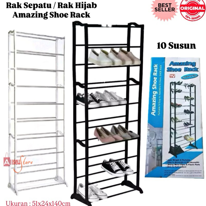 Wony Store - Rak Sepatu 10 Susun /  Rak Susun Penyimpanan Serbaguna / Rak Tingkat / Rak Sendal Plast