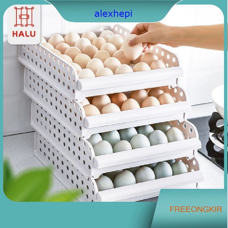 Kotak Telur Box Telur 30 Sekat Egg organizer Rak Tempat Telur Rak Telur Plastik HSB109