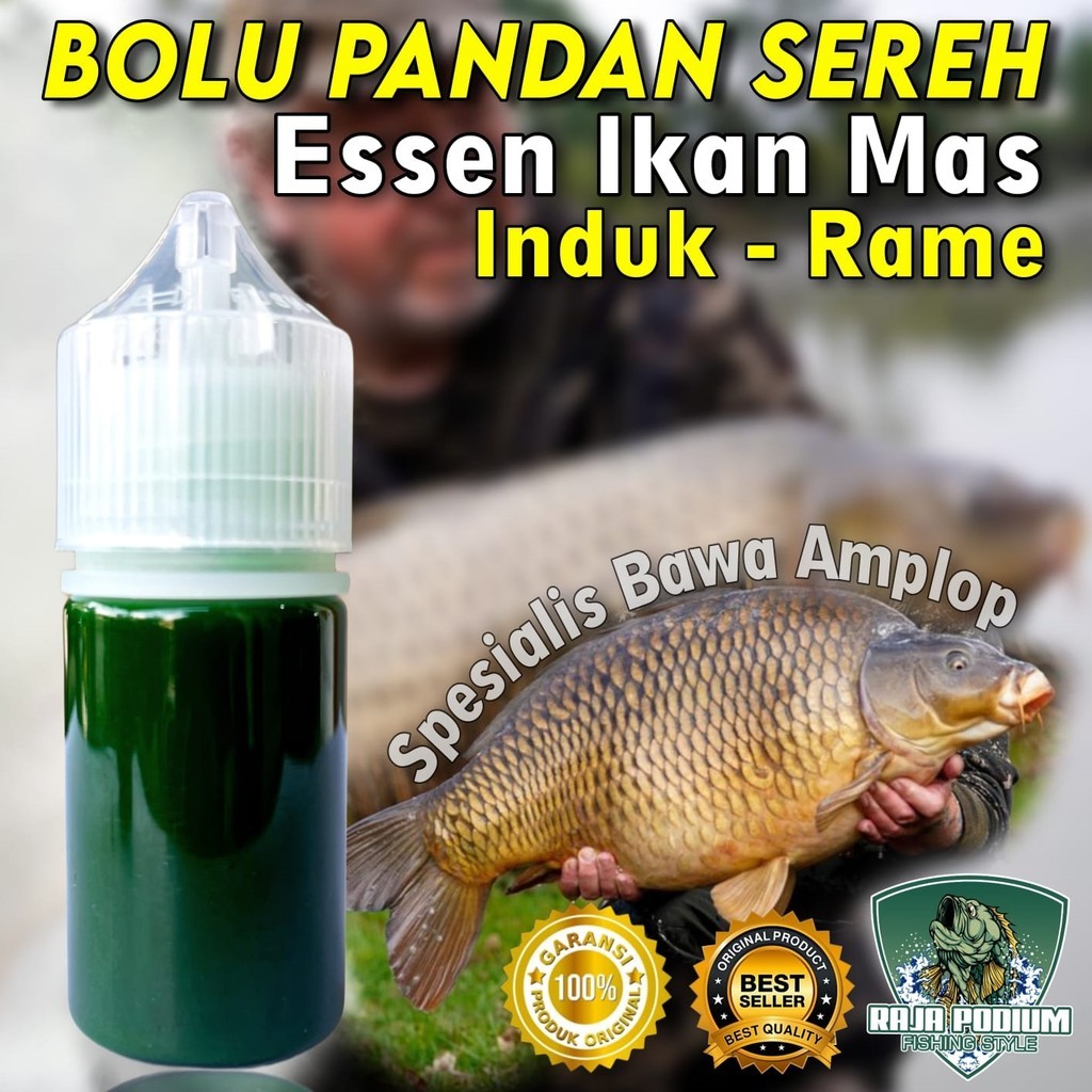 Essen Aroma BOLU PANDAN SEREH Khusus Ikan Mas Paling Gacor 30ml, Essen Ikan Mas Babon Rame