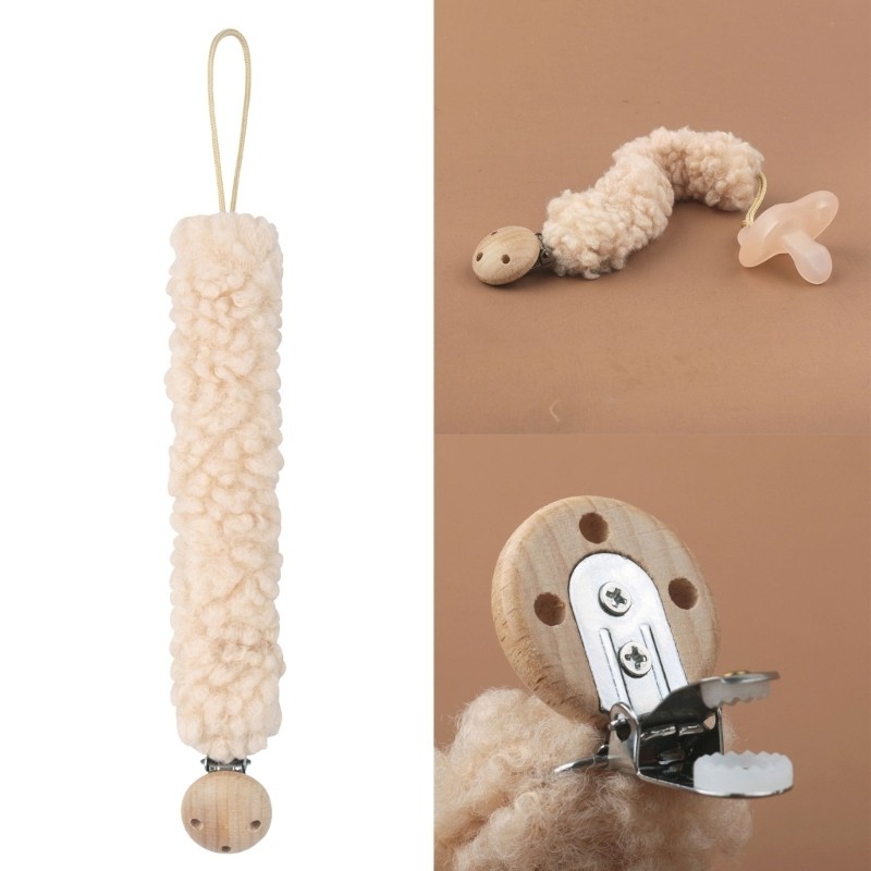Plush Baby Pacifier Clip ain Nipple Holder Leash Soother Toy Strap Anti-lost for Breast Feeng Newbor