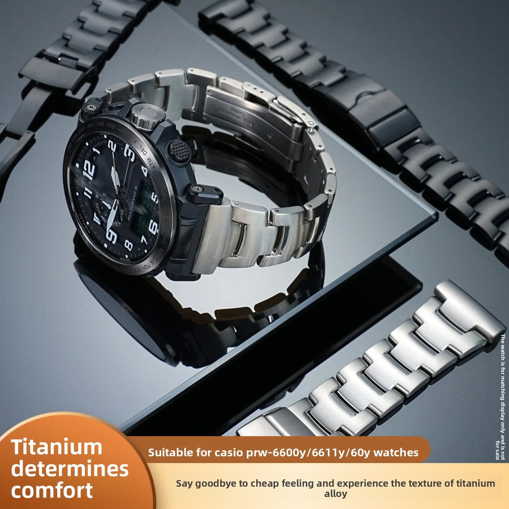 24mm Lightweight Titanium Alloy watband For Casio PROTREK PRG600 PRG650 PRW-6600Y men's metal bracel