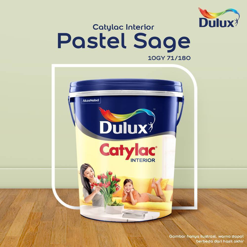 CAT TEMBOK PASTEL SAGE DULUX CATYLAC INTERIOR -25 KG 10GY 71/180 CAT TEMBOK DULUX CATYLAC