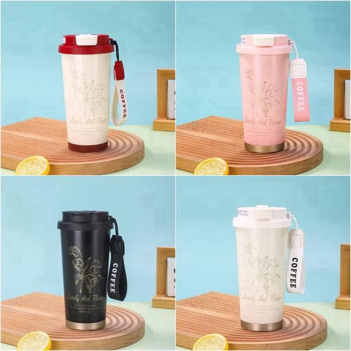 Tumbler Stainless Steel SUS 316 Termos Kopi 500 ml Gelas Vacum Tahan Panas Dingin Botol Minum Mug Co