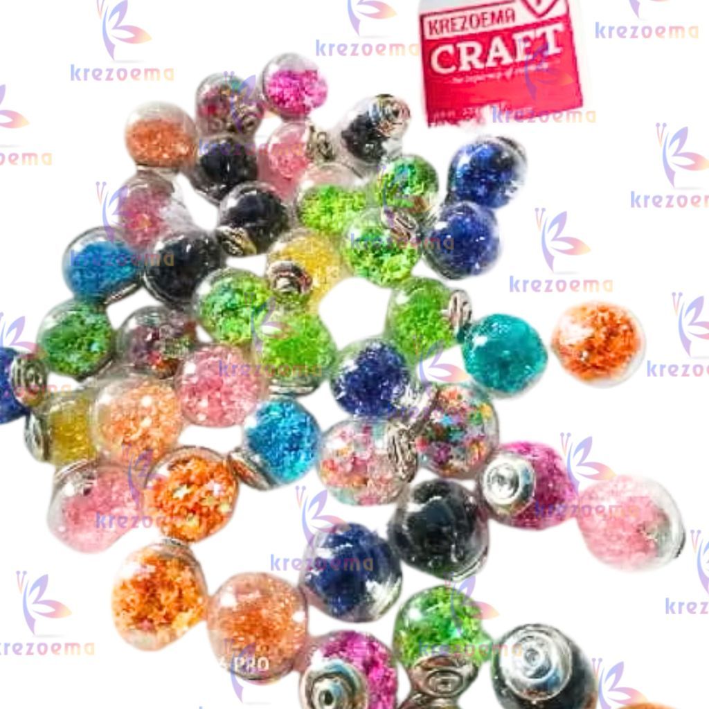 Tutup tuspin bola kaca bahan aksesoris craft DIY