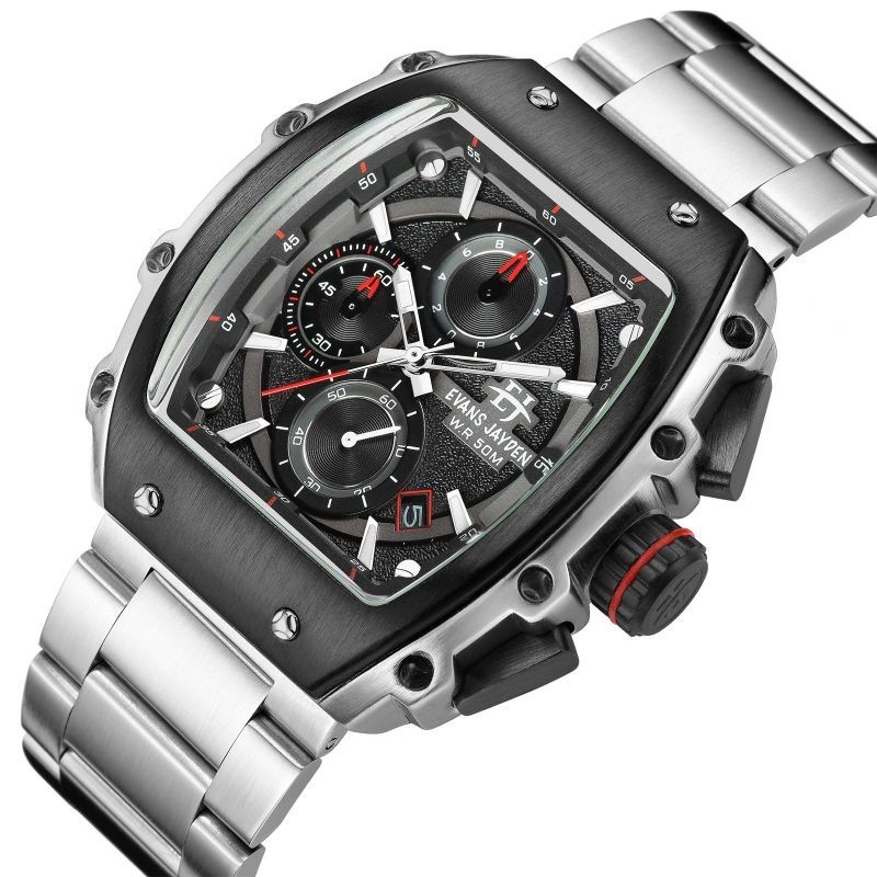 BUY 1 GET 1..JAM TANGAN PRIA EVANS JAYDEN ORIGINAL CHRONO AKTIF SEMUA 9599 Rantai