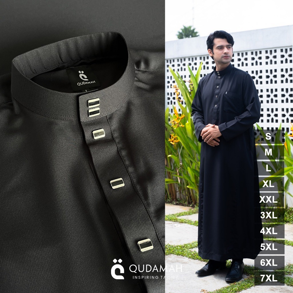 PROMO RAMADHAN QUDAMAH | Thobe Ahsan Model Jubah Saudi Pria Lengan Panjang Polos Non-manset Type Kan