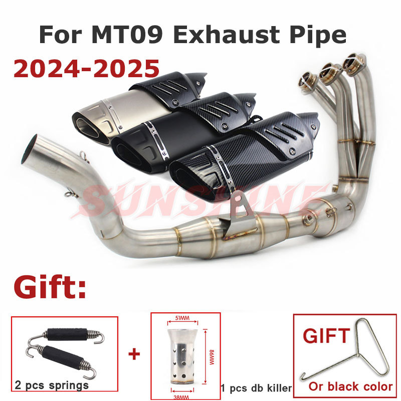 For YZF MT09 R9 FZ09 XSR900 Tracer 9 900 GT 2024 2025 Motorcycle Exhaust Tips Muffler Motocross Full