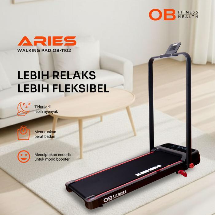 Treadmill walking pad Aries untuk carido, jalan santai hingga berlari cocok untuk dirumah dengan lis