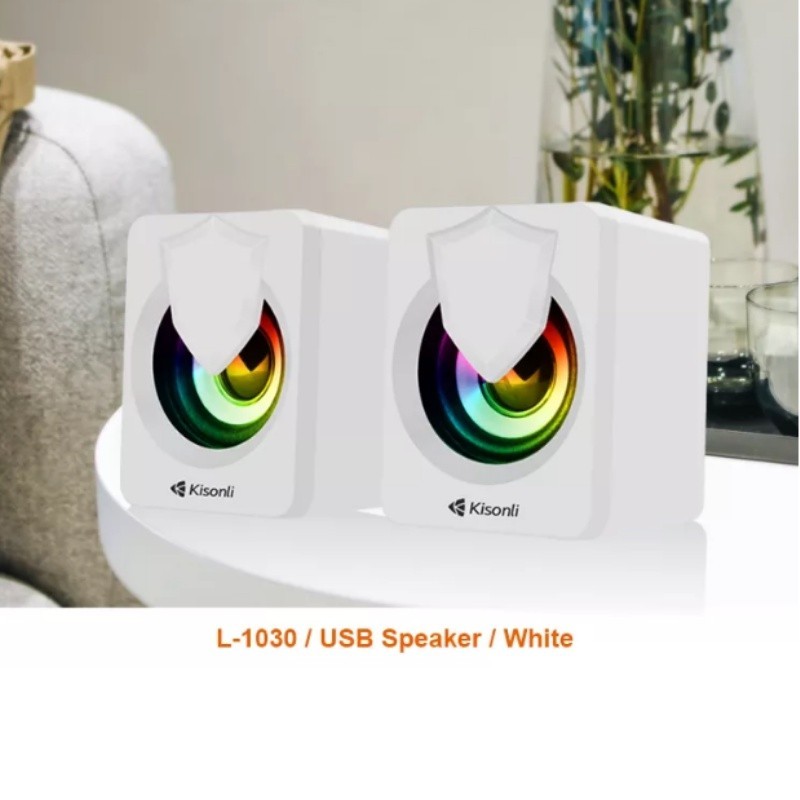 Speaker Aktif Jack Aux 3.5mm Speaker Komputer Laptop PC L1030-PUTIH - ST