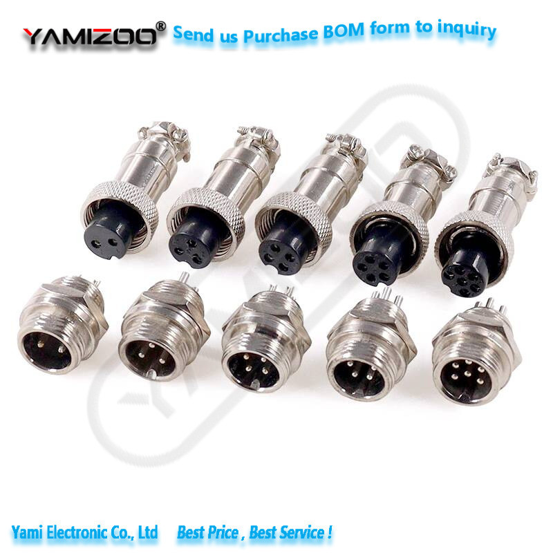 1~2pcs Gx12 Aviation Plug 2-Pin 3-Pin 4-Pin 5-Pin 6-Pin Kabel Konektor Jantan dan Betina Soket 12Mm