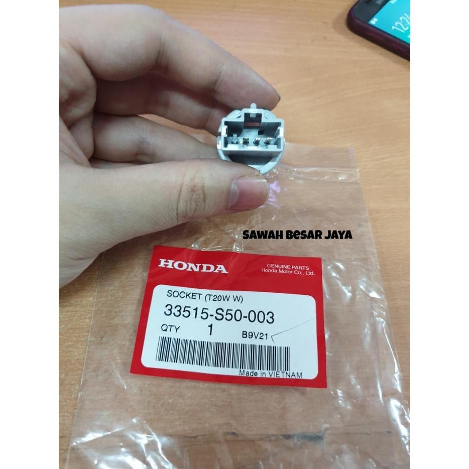 Soket Socket Fitting T20 Bohlam Lampu Rem Belakang Stop Lamp Honda Jazz S RS GE8 2008 2009 2010 2011