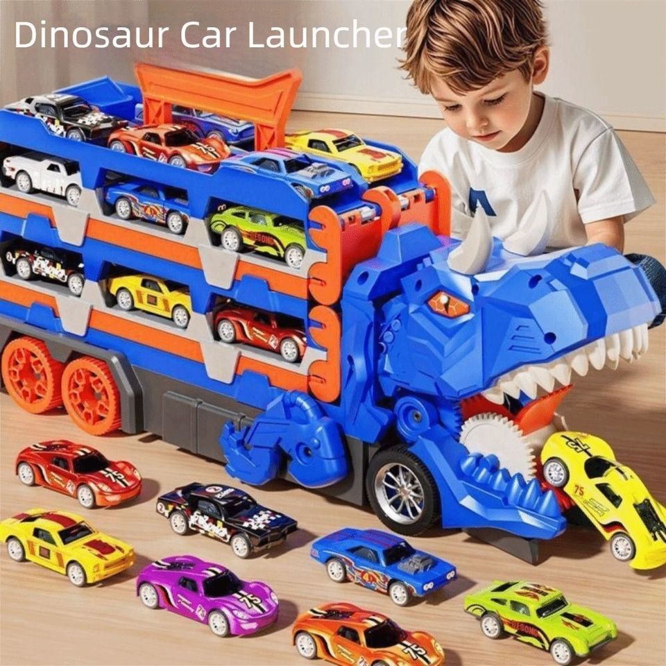 Foldable Track nosaur Foldable Truck Transforming Metal Mini Cars nosaur Race Track Molded Racing Ca