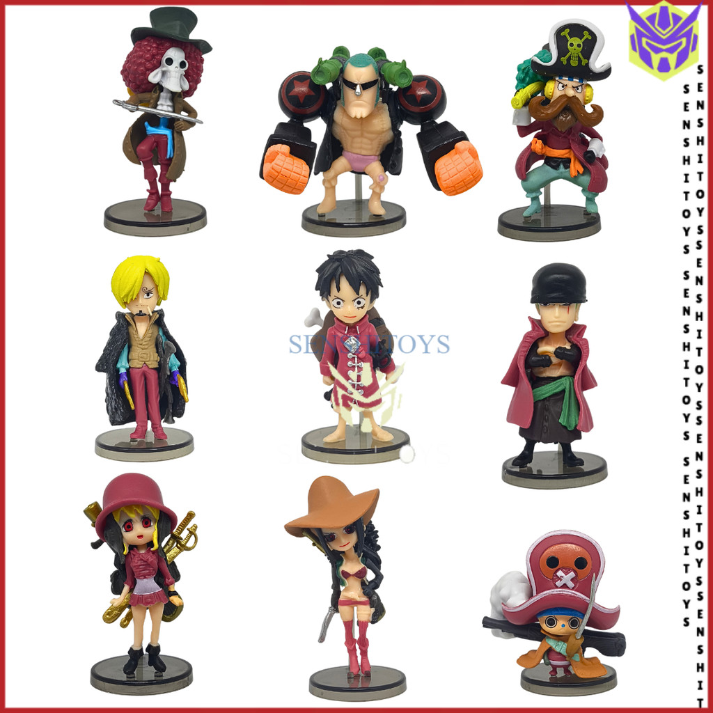 Set 9 Mini Figure One Piece Straw Hat Pirates Anime Collection