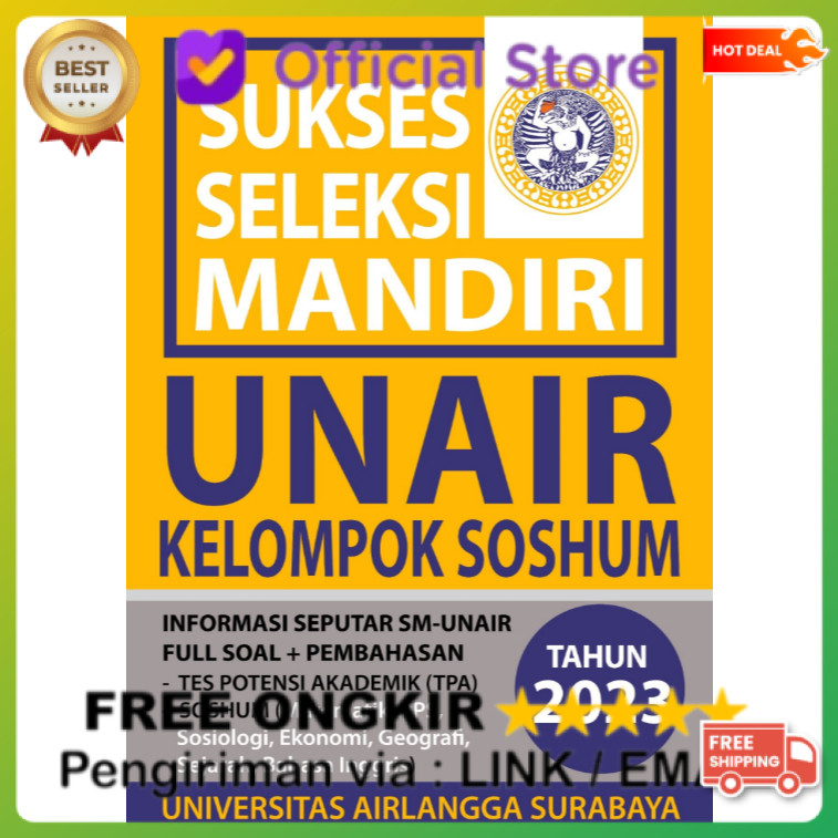 PASTI LULUS SUKSES SELEKSI MANDIRI UNAIR KELOMPOK SOSHUM TAHUN 2023 IDO106 LOLOS UJIAN