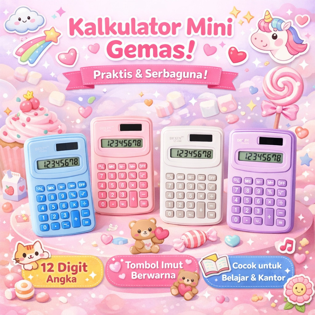 KALKULATOR MINI POLOS / MINIMALIS 8 DIGIT / CALCULATOR FOR SCHOOL / MINI CALCULATOR KK-900A KODA