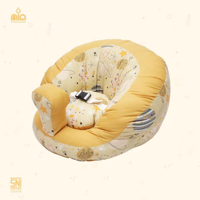 Nia Sofa Bayi Kaki Bulat Earth Series - Sofa Belajar Duduk Bayi Nia Baby - Orange