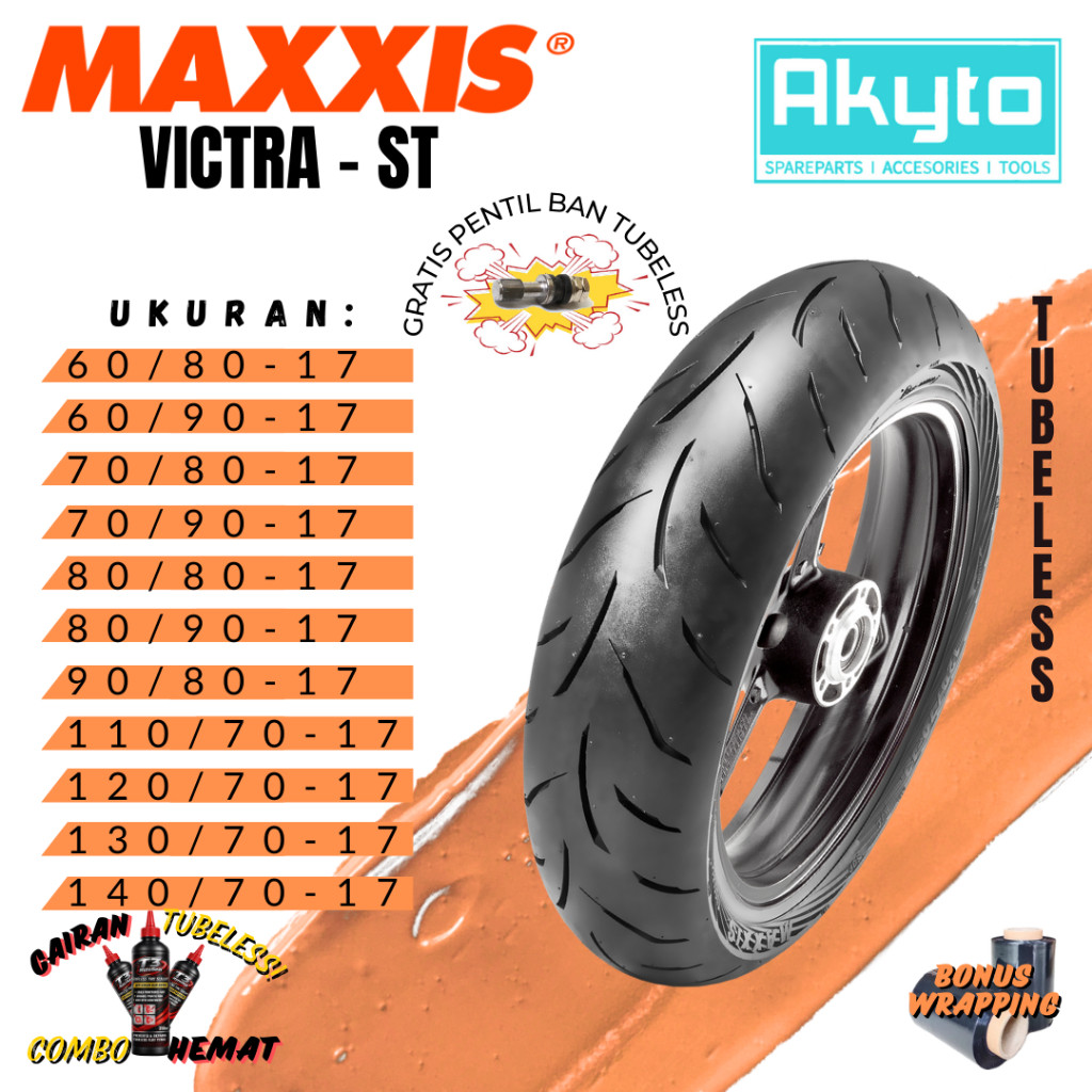 BAN MAXXIS VICTRA S98 ST TUBELESS BAN MOTOR RING 17 <FREE PENTIL> (60/80-17, 70/90-17 , 90/80-17 , 1