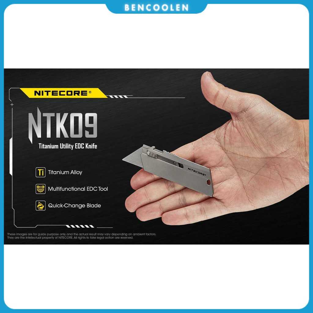 NITECORE Pisau Cutter Quick Change Blade Utility Knife Titanium Alloy - NTK09