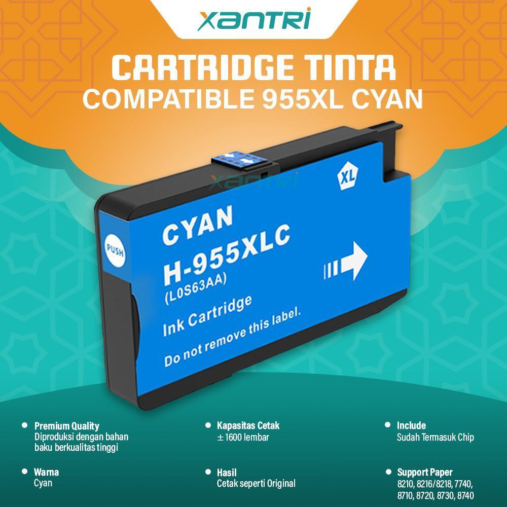 Cartridge Tinta 955XL 955 XL Compatible Printer 8210 7740 8216 8730