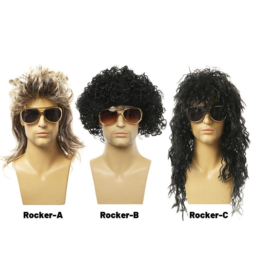 Rambut Palsu Wig Rocker Punk Kribo Brokoli Keriting Panjang Pria Wanita untuk Acara Cosplay